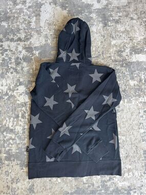 Star Print Black Hoodie